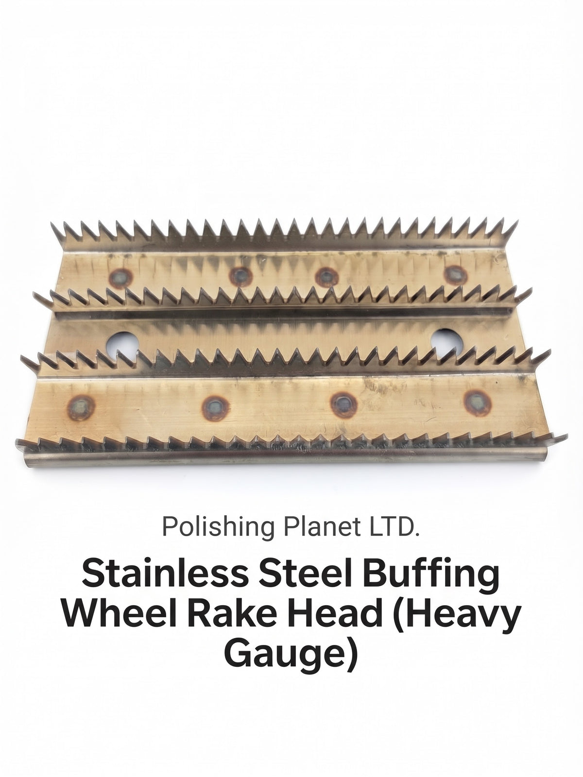 Heavy-Duty Stainless Steel Buffing Rake Head (Replacement)
