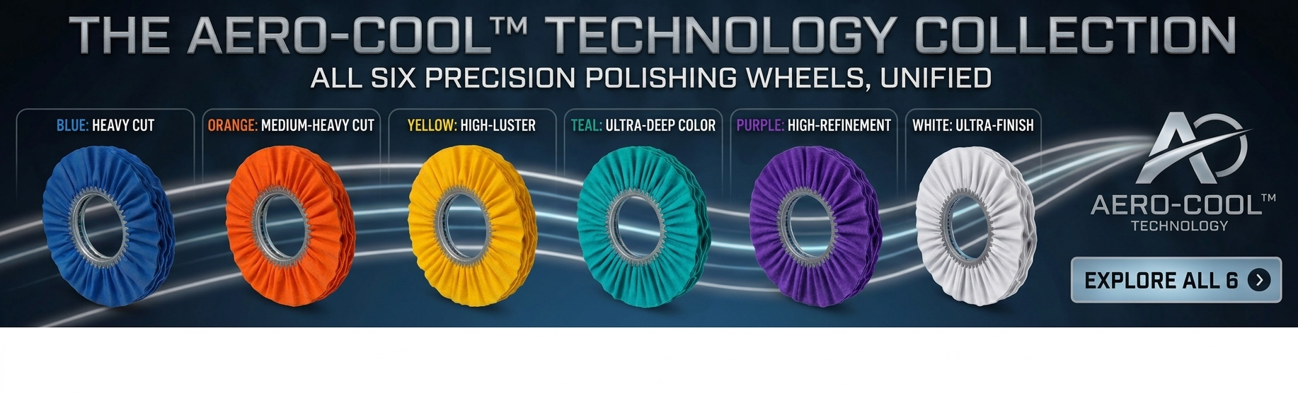 Aero-Cool™ Traditional 10x3 Inch Airway Buffing Wheel Collection