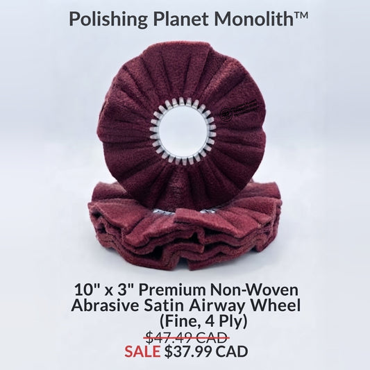 Polishing Planet 10" x 3" Monolith™ 4-Ply Satin Airway Buffing Wheel