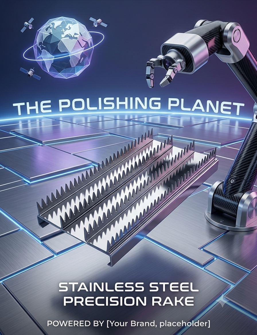 Heavy-Duty Stainless Steel Buffing Rake Head (Replacement)