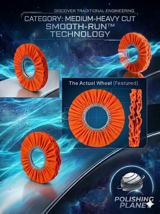 Polishing Planet 10-Inch Aero-Cool™ [High-Visibility Orange] Medium-Heavy Cut Wheel